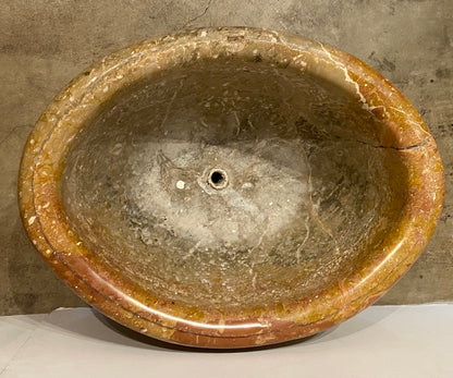 Rimmed Oval Marble Basin