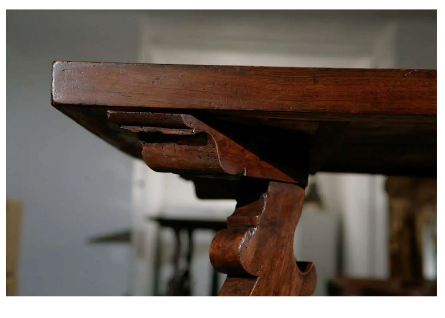 Tuscan Console Height Trestle Table