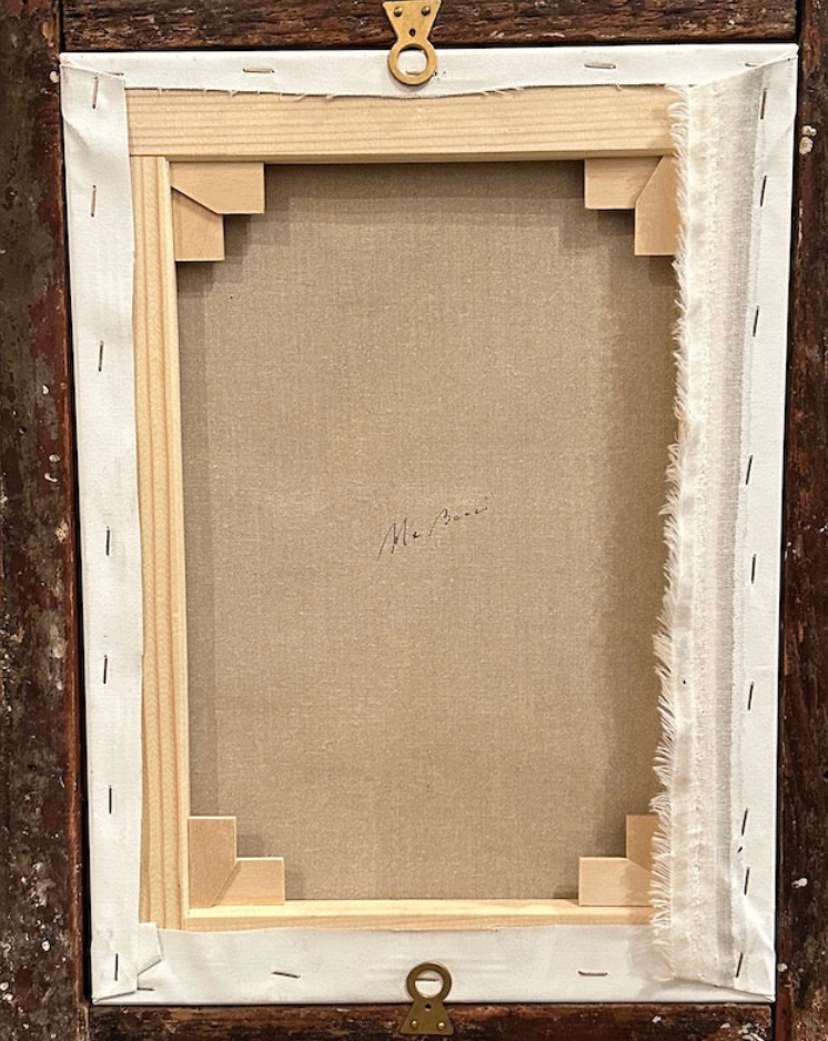 Contemporary Geometric Oil Painting by Daniele Bacci in Gilded Antique Frame – 21st Century, Lucca, Italy