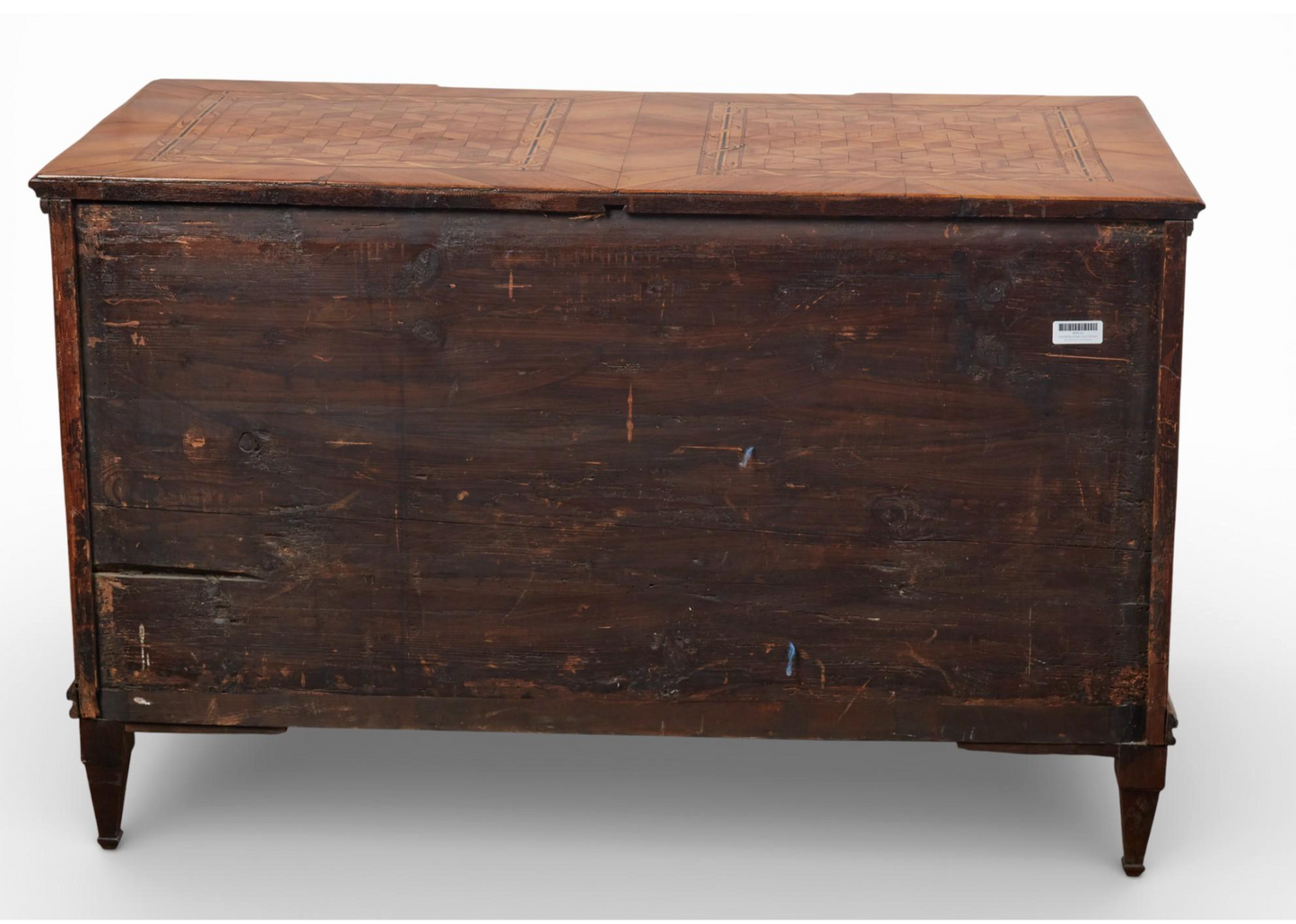 Late 18th Century Italian Walnut Marquetry and Parquetry 2 Drawer Commode