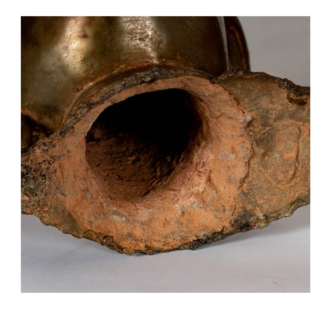 Gilded Terracotta Head of Buddha-20th Century