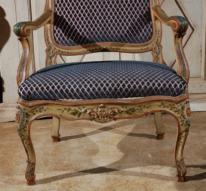 Set of Two, Antique Venetian Armchairs