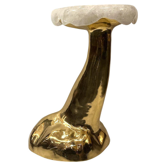 Brass and Rock Crystal Mushroom Table