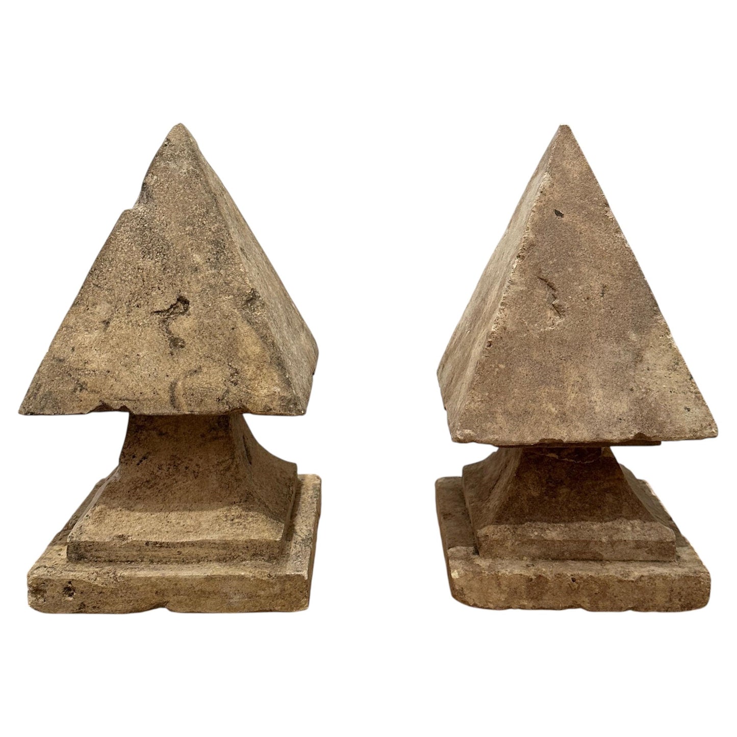 A Pair of Cast Stone Finials - 20th Century