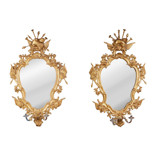 Exceptional Pair of Girandole Mirrors
