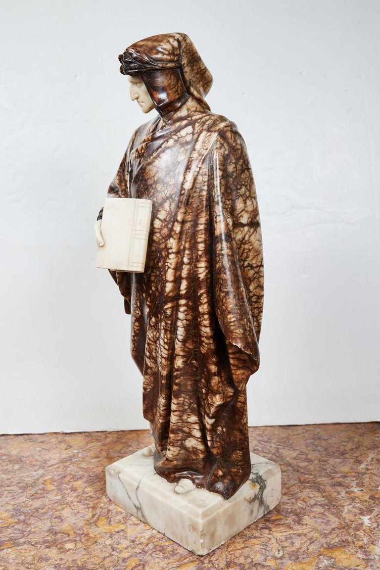 1900's Alabaster Sculpture of Dante