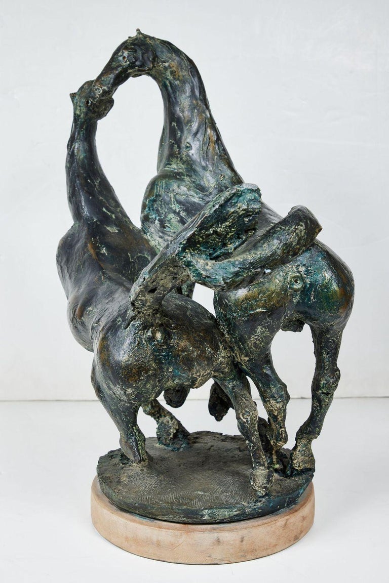Glazed, Resin Statue of Horses