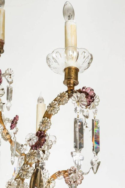 1900's, Cut Crystal, Sicilian Chandelier