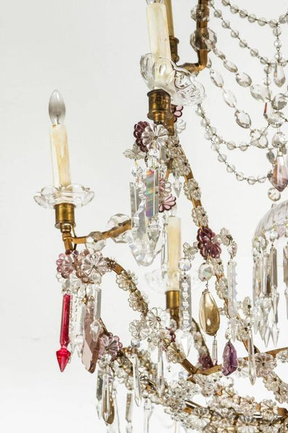 1900's, Cut Crystal, Sicilian Chandelier