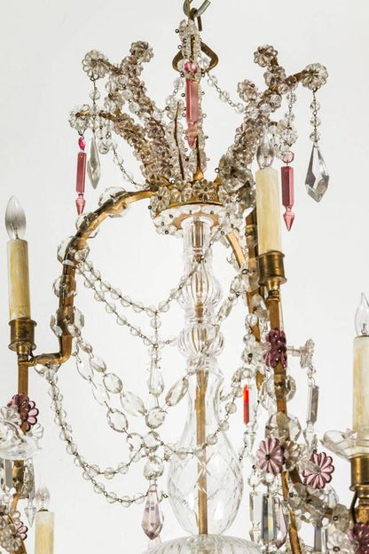 1900's, Cut Crystal, Sicilian Chandelier