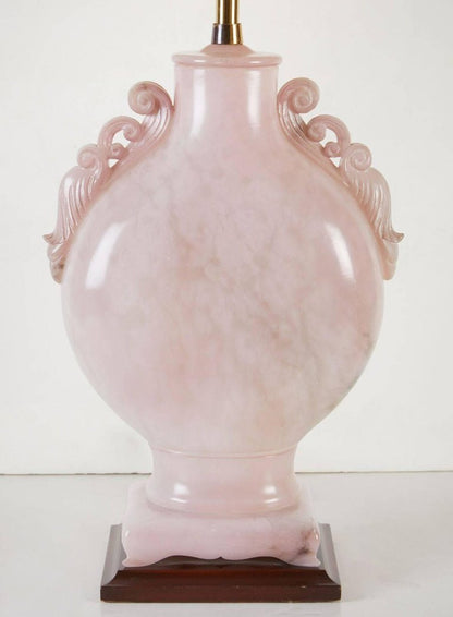 Hollywood Regency, Pink Alabaster, Marbro Lamp