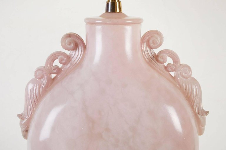 Hollywood Regency, Pink Alabaster, Marbro Lamp