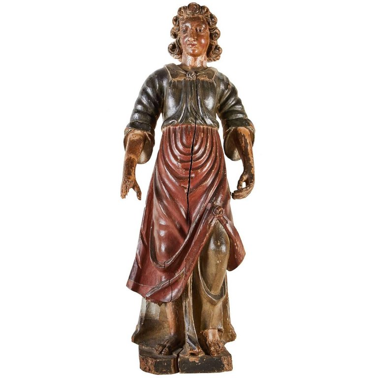 Large, 18th Century, Painted Santos Figure