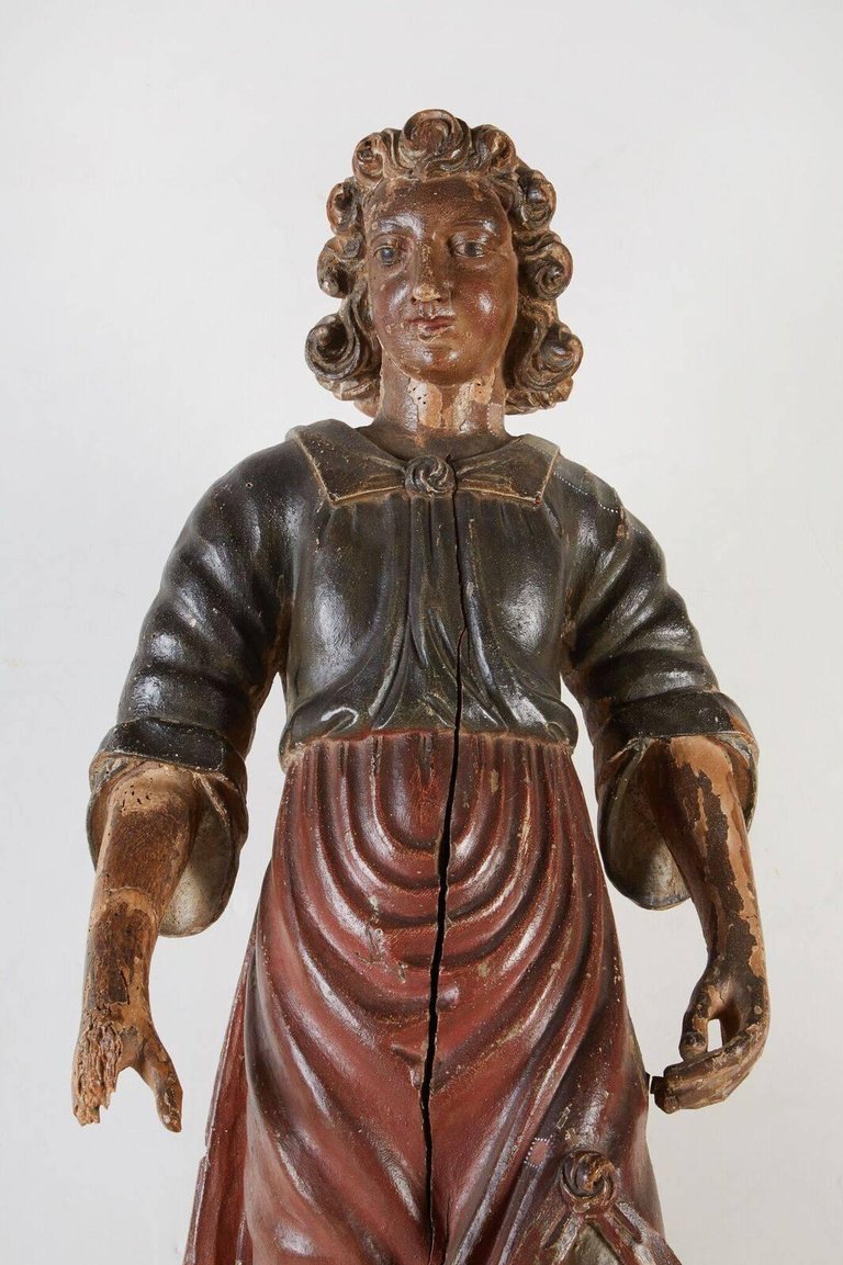 Large, 18th Century, Painted Santos Figure