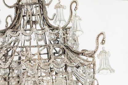 Enormous, circa 1930, Crystal Pagoda Chandelier