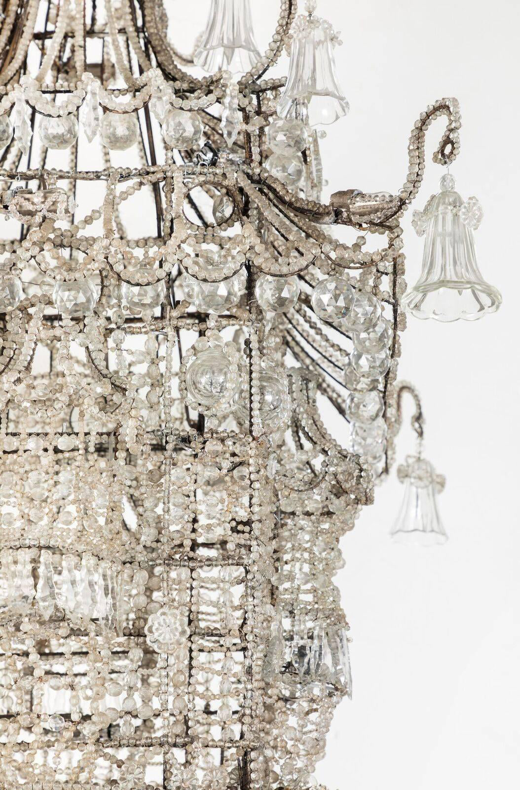 Enormous, circa 1930, Crystal Pagoda Chandelier