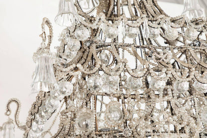 Enormous, circa 1930, Crystal Pagoda Chandelier