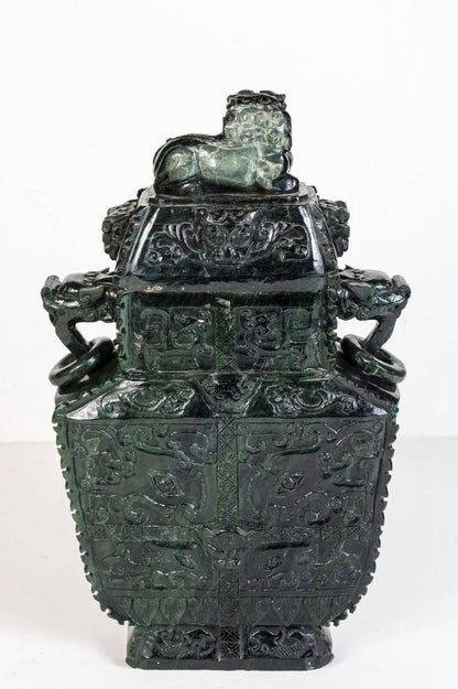 Republic Period, Spinach Jade Urn