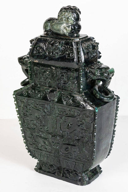 Republic Period, Spinach Jade Urn