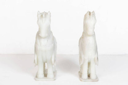 Fine, 19th Century, Han-Style, White Jade Horses