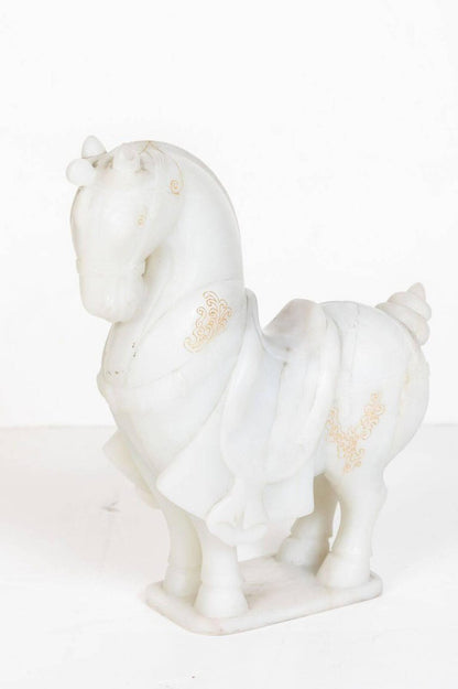 Fine, 19th Century, Han-Style, White Jade Horses