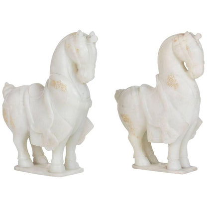 Fine, 19th Century, Han-Style, White Jade Horses