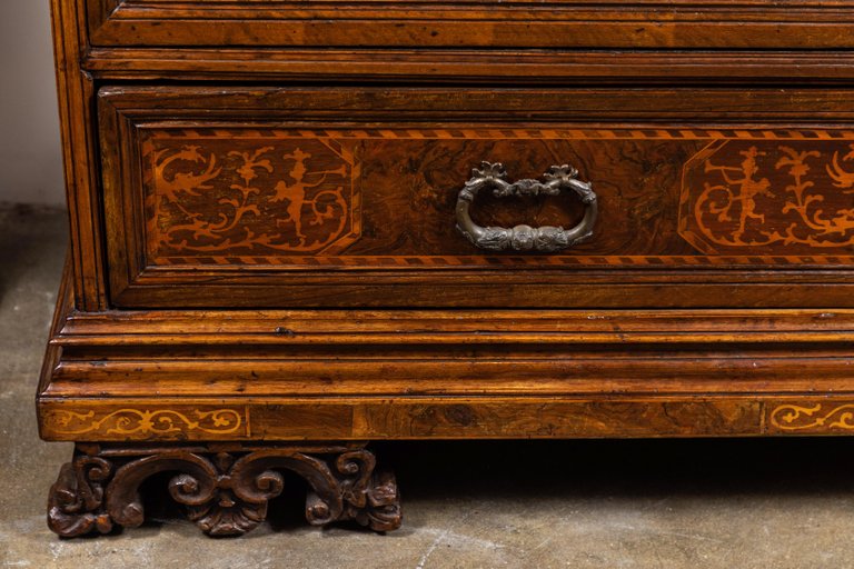 Unique, Flip-Top, Inlaid Italian Commode