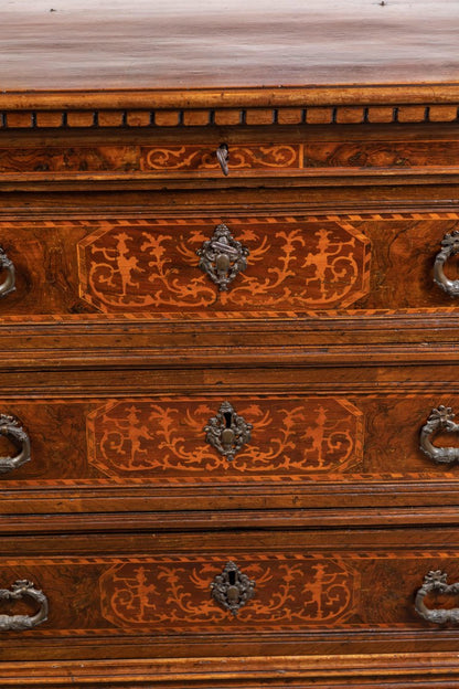 Unique, Flip-Top, Inlaid Italian Commode