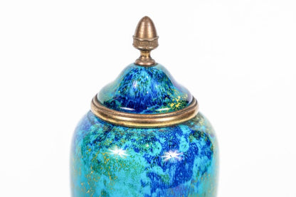 Petite, Turquoise, Porcelain Urns, circa 1910