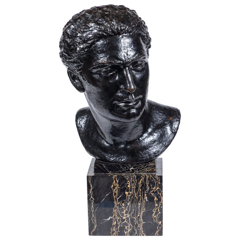 Midcentury Bronze Bust of Man