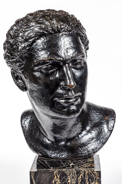 Midcentury Bronze Bust of Man