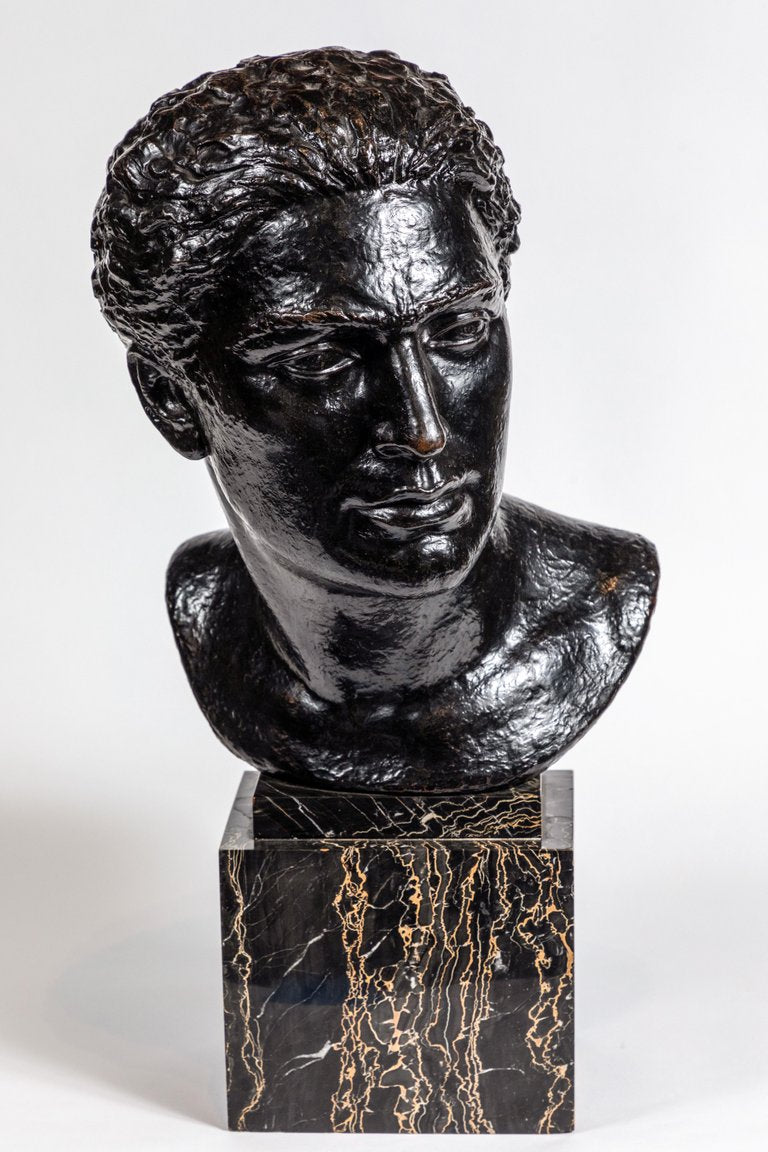 Midcentury Bronze Bust of Man