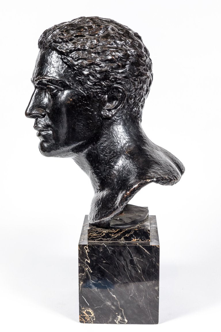 Midcentury Bronze Bust of Man