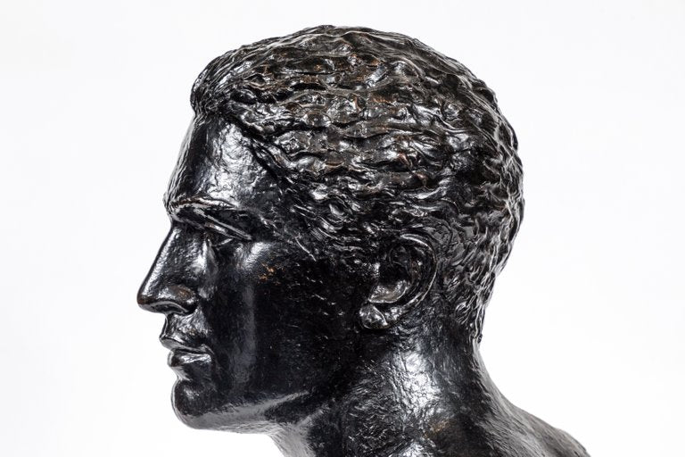 Midcentury Bronze Bust of Man