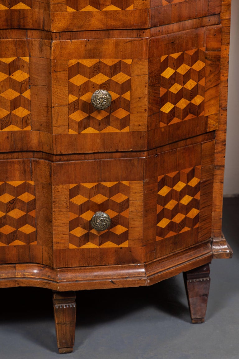 Parquetry Veneered Italian Commode, circa 1800