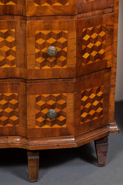 Parquetry Veneered Italian Commode, circa 1800