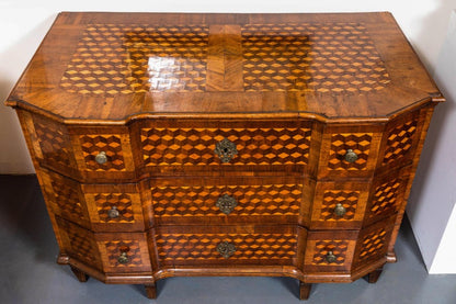 Parquetry Veneered Italian Commode, circa 1800