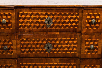 Parquetry Veneered Italian Commode, circa 1800