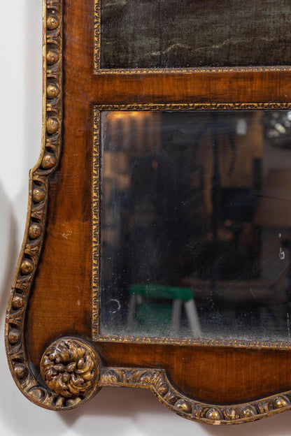 18th Century, English Trumeau Mirror with Oil Painting