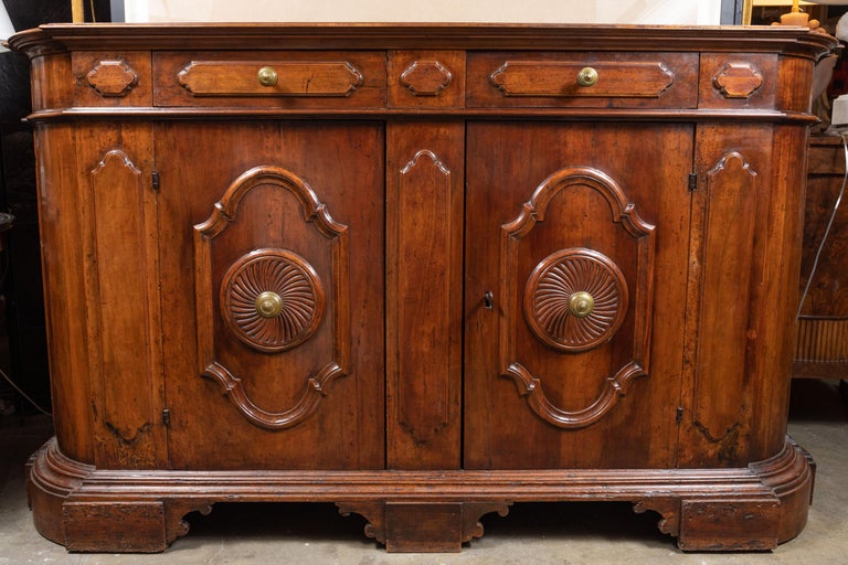 19th Century, Solid Walnut, Paneled, Tuscan Buffet