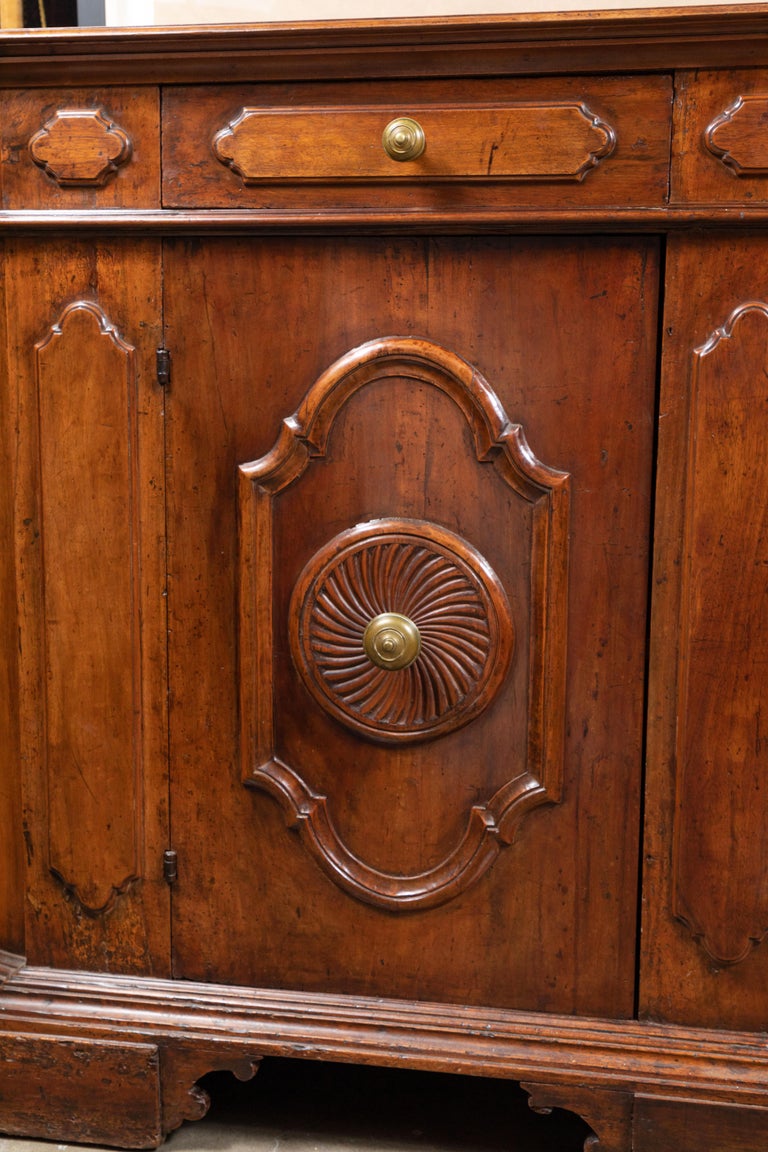 19th Century, Solid Walnut, Paneled, Tuscan Buffet