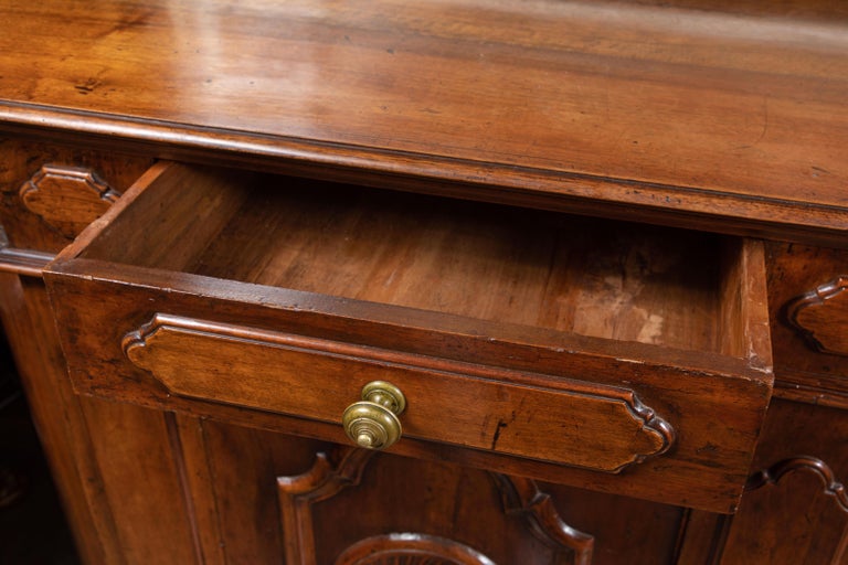 19th Century, Solid Walnut, Paneled, Tuscan Buffet