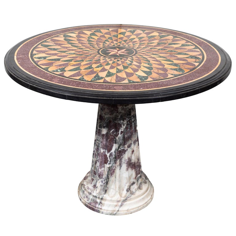 Tables Radiates 19th Century Italian Specimen Marble Table – Radiating – Antonios Bella ...