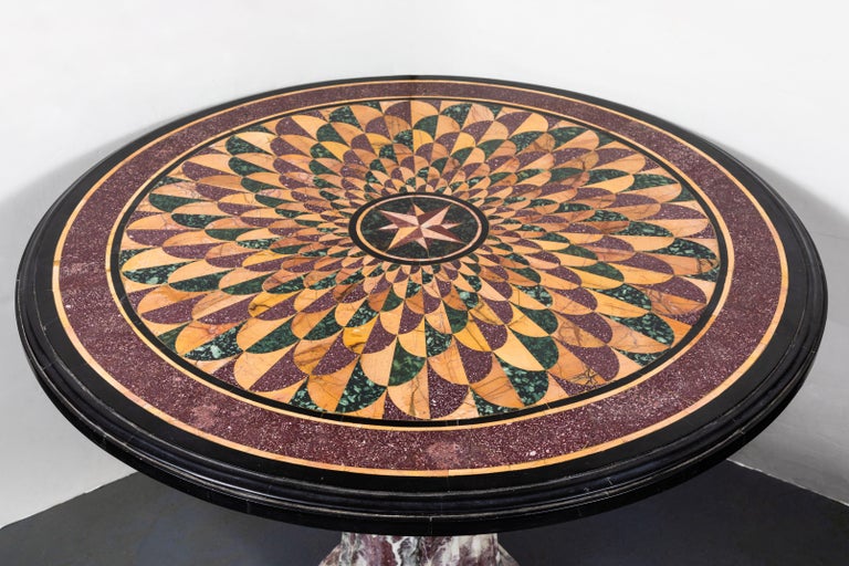 19th Century, Vibrant, Speciman Marble Garden Table