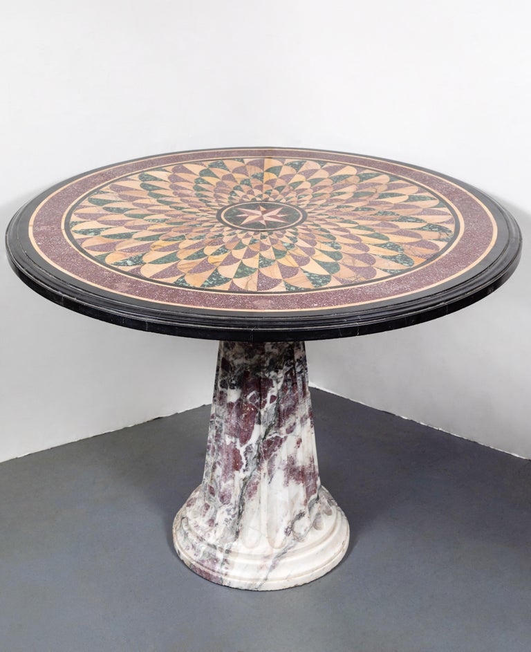 19th Century, Vibrant, Speciman Marble Garden Table