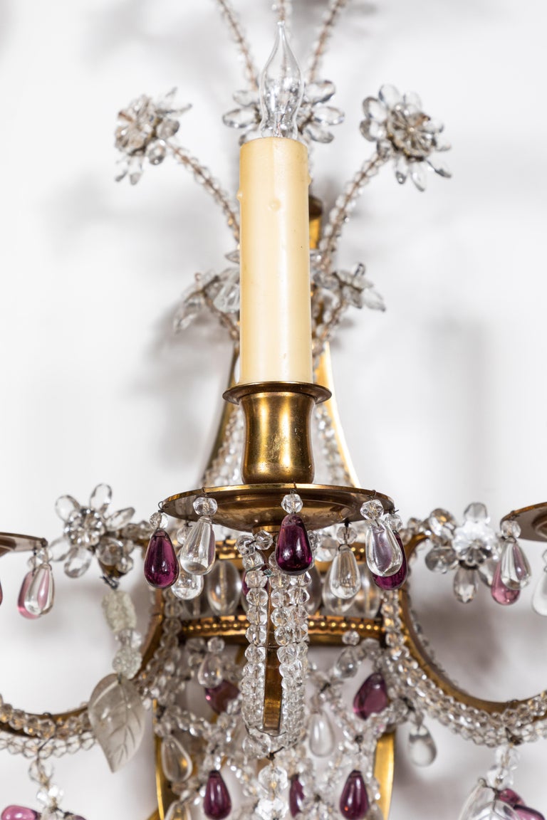 French, Crystal Sconces, circa 1910