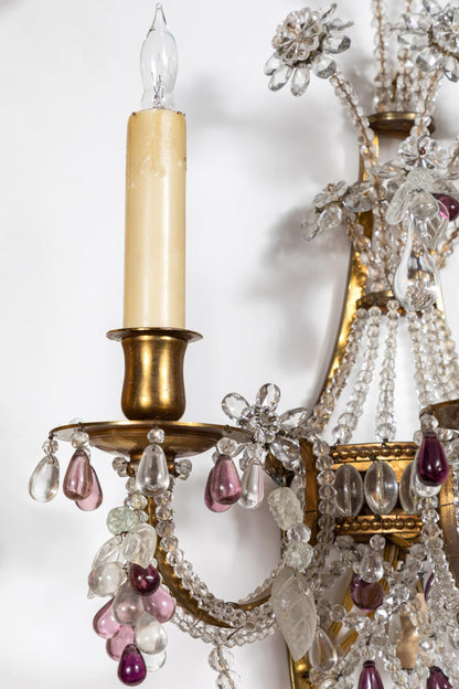 French, Crystal Sconces, circa 1910