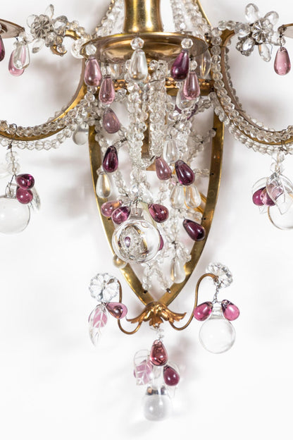 French, Crystal Sconces, circa 1910