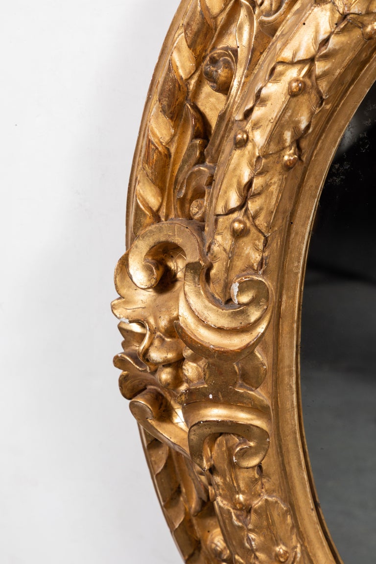 18th Century, Oval, Giltwood Mirror