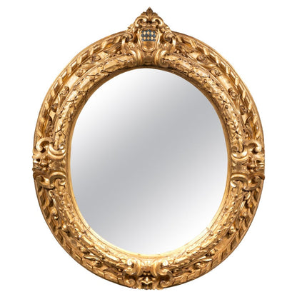 18th Century, Oval, Giltwood Mirror